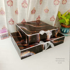 Shirt / Hamper Box - Black Marble Texture