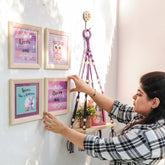 Sparkle like a Unicorn Wall Combo| Purple Macrame Bead Shelf with frames