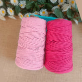Combo Baby Pink & Dark Pink - 3 mm Twisted Macrame Cord