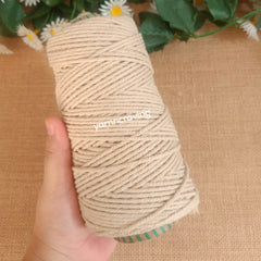 Light Brown - 3 mm Twisted Macrame Cord