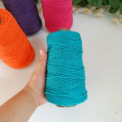 Teal - 3 mm Twisted Macrame Cord