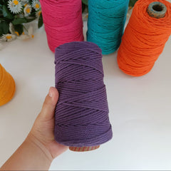 Combo Lavender & Purple - 3 mm Twisted Macrame Cord