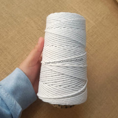 Combo White & Mehroon - 3 mm Twisted Macrame Cord