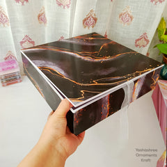 Shirt / Hamper Box - Black Marble Texture