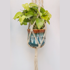 Colourful Macrame Plant Hanger with Ceramic Pot
