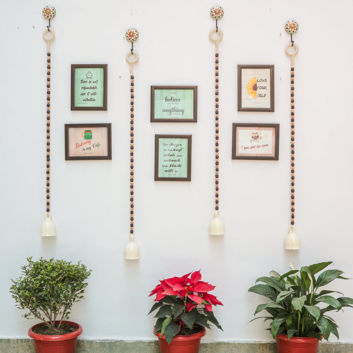 Light & Dark Brown Beads Bells With frames