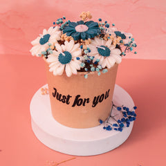Teal green Daisy Bouquet Candles