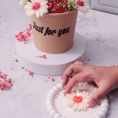 Pink Daisy Bouquet Candles