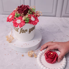 Rose with Daisy Bouquet Candles
