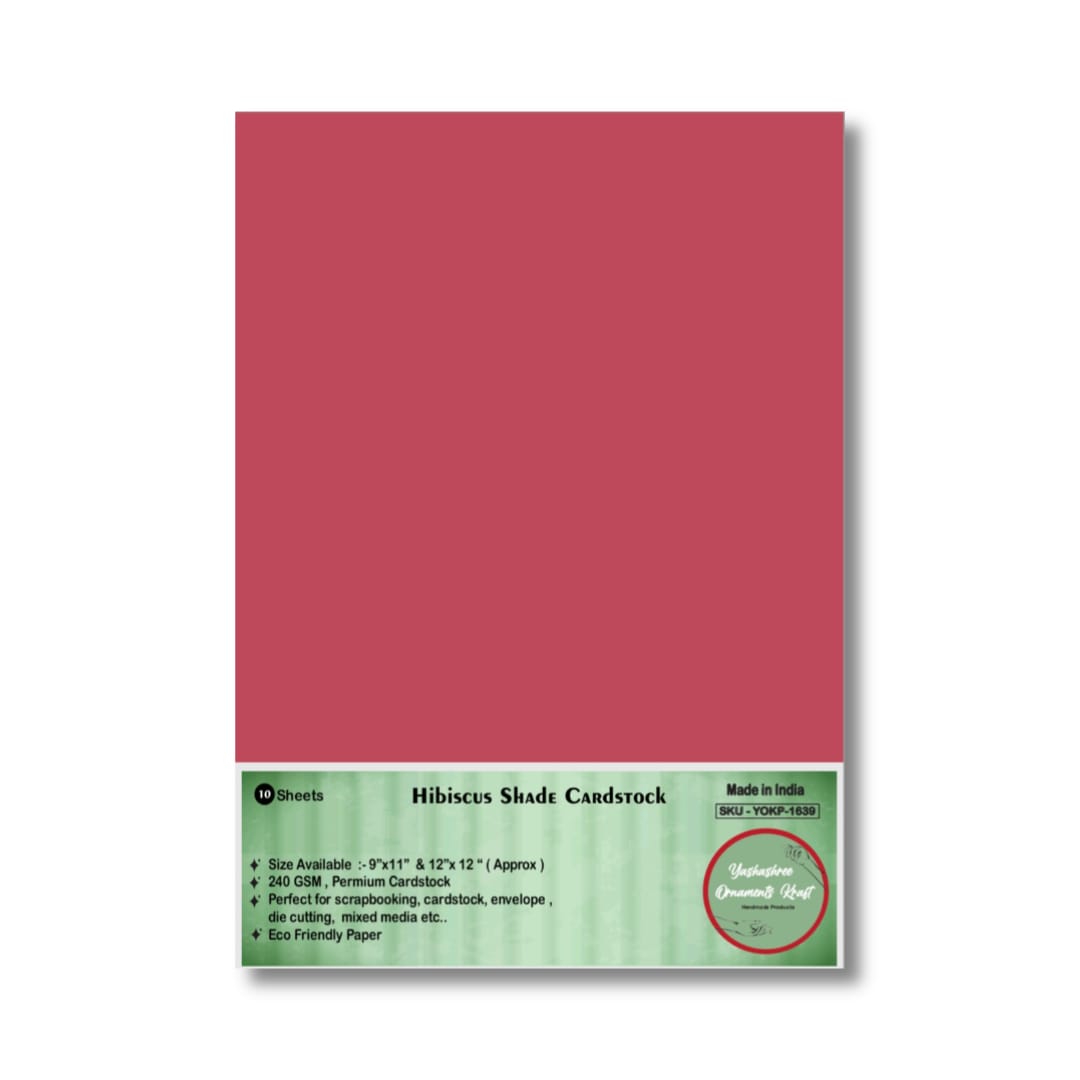 Hibiscus Shade Cardstock A-4  (Pack of 10 Sheets)