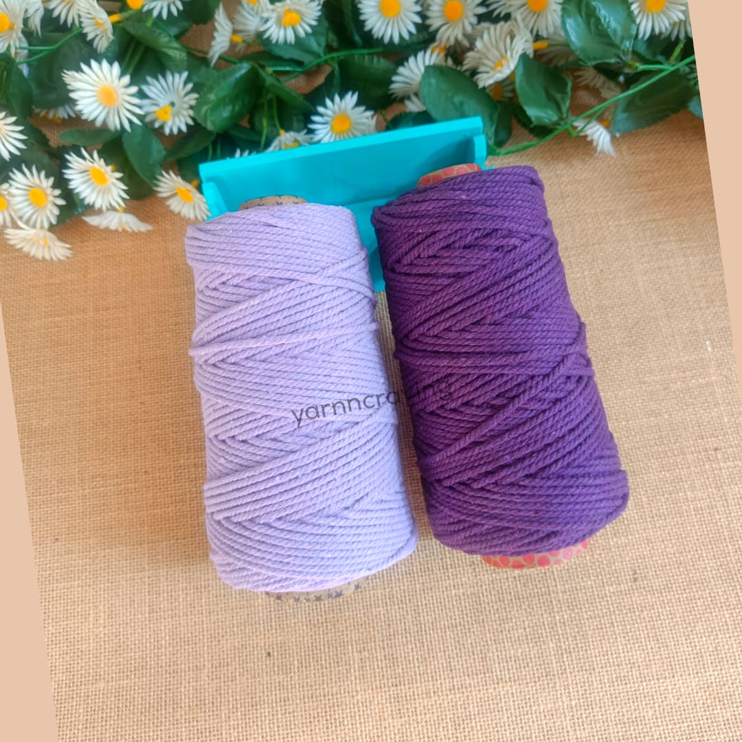 Combo Lavender & Purple - 3 mm Twisted Macrame Cord