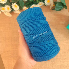 Blue - 3 mm Twisted Macrame Cord