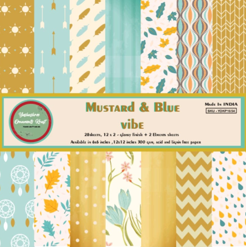 Mustard & Blue Vibe 12"x 12" Paper Pack
