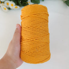 Mustard - 3 mm Twisted Macrame Cord