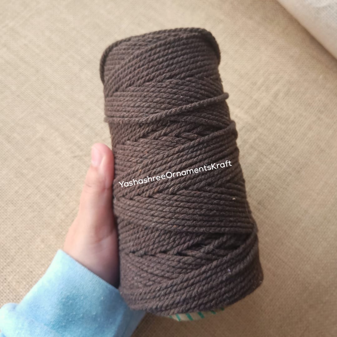Brown - 3 mm Twisted Macrame Cord