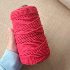 Red - 3 mm Twisted Macrame Cord