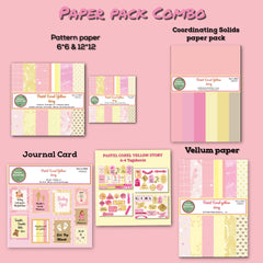 Pastel Corel Yellow Story - Paper Pack Combo