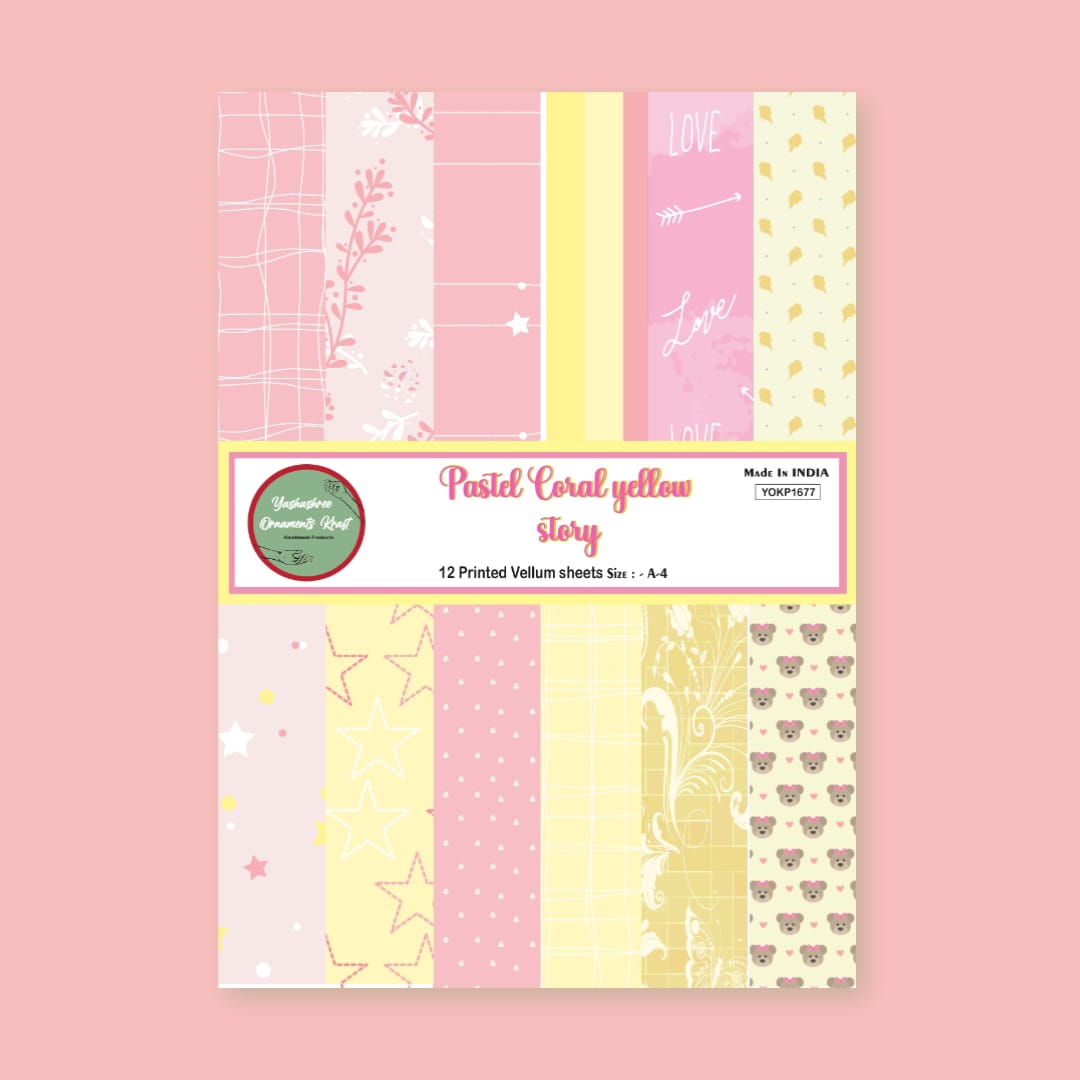 A-4 Vellum Paper ( Pastel Coral Yellow Story )