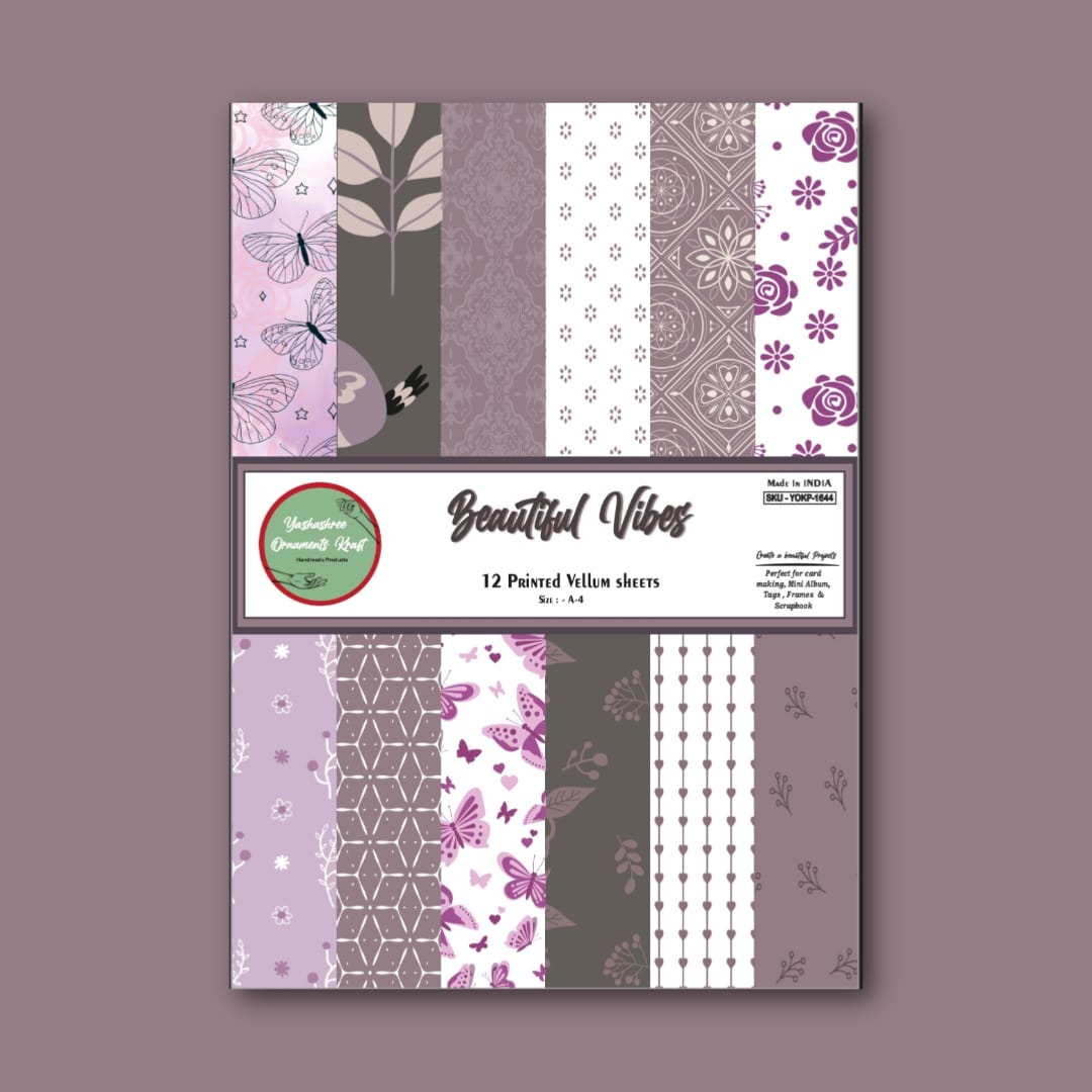 A-4 Vellum Paper ( Beautiful  Vibes )