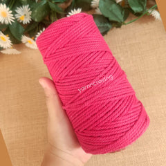 Combo Baby Pink & Dark Pink - 3 mm Twisted Macrame Cord