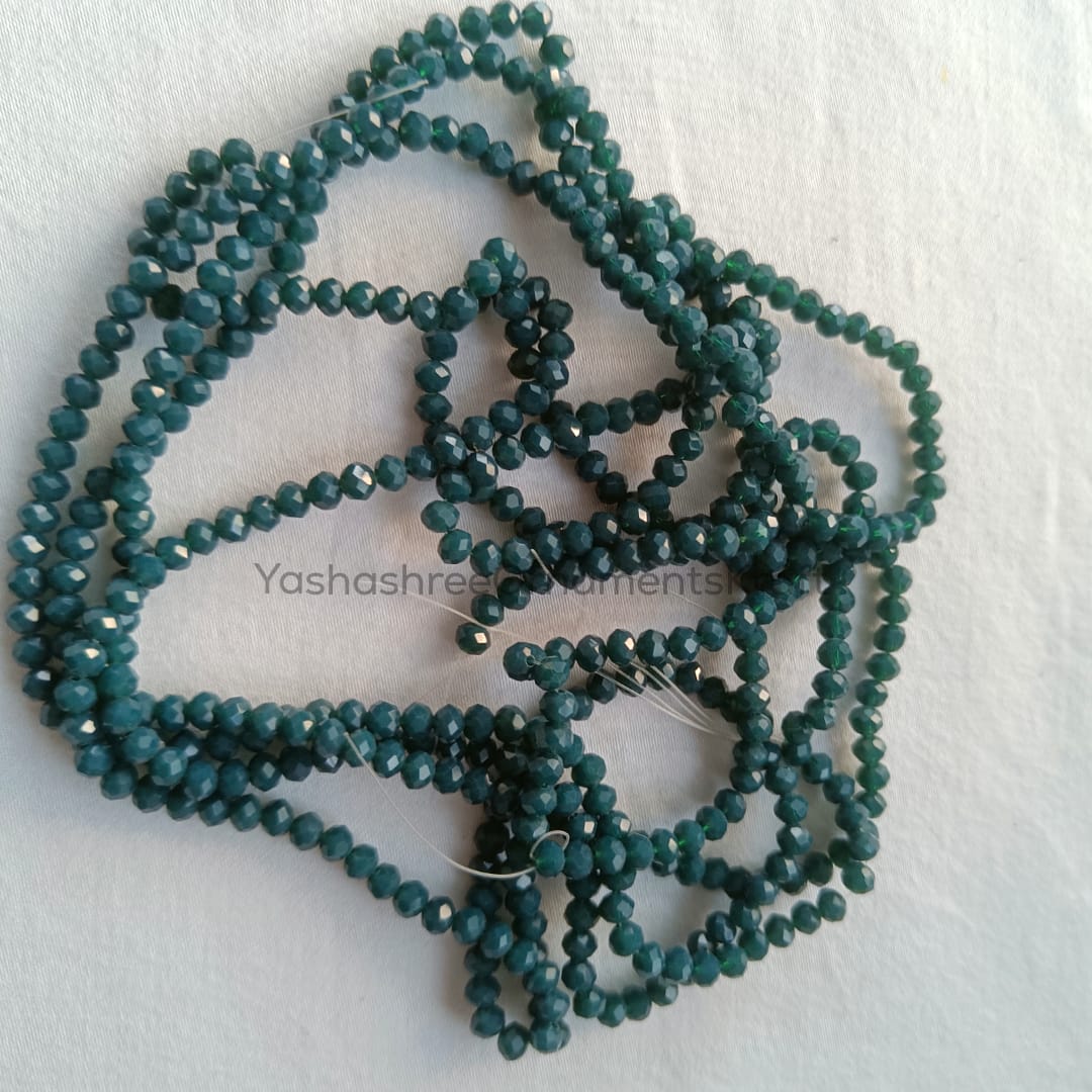 Real  Stone Beads - Dark Green