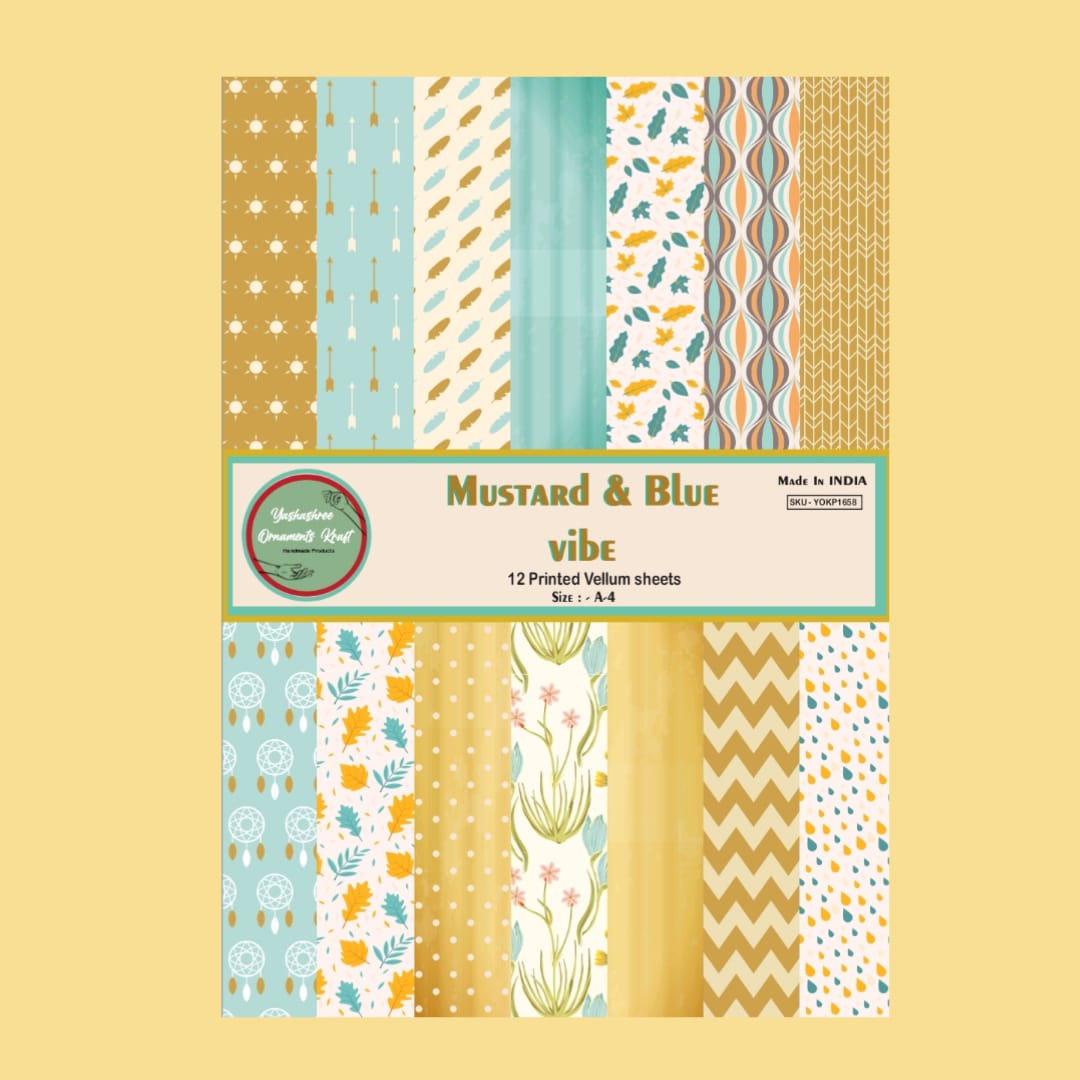 A-4 Vellum Paper  ( Mustard & Blue Vibe )
